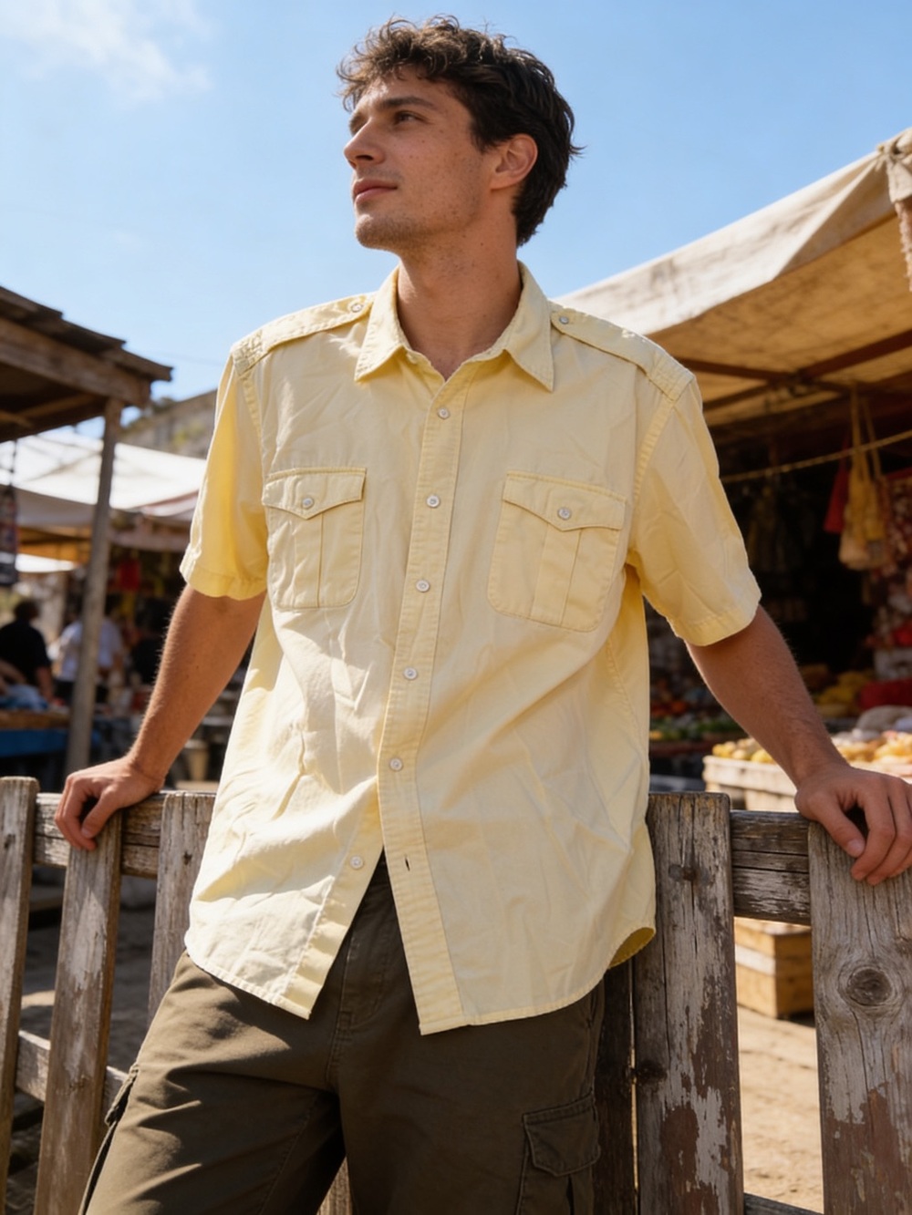 Men's American Living Short-Sleeve Button-Up Shirt